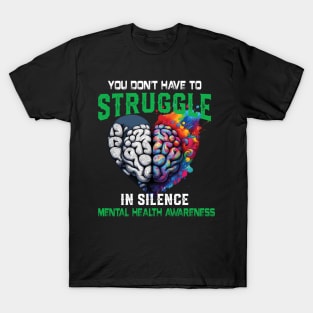 Mental Health Awareness Month Fight Stigma Mental Disease T-Shirt